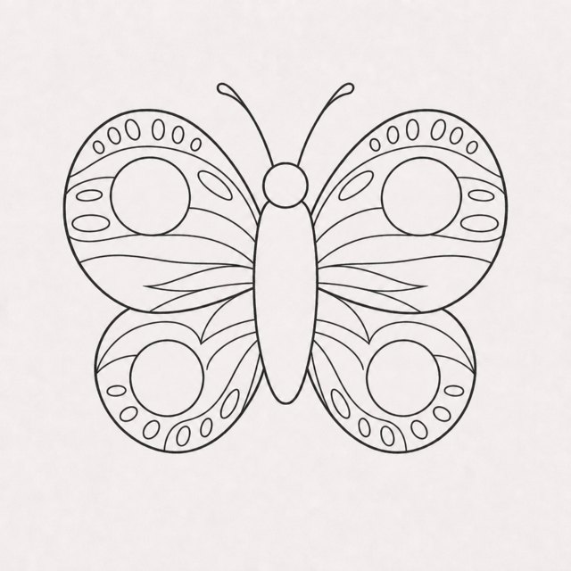butterfly drawing at step 6