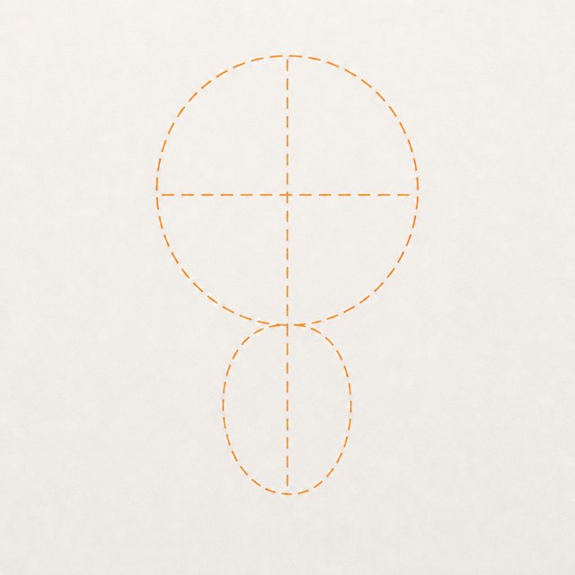 cartoon character drawing at step 2