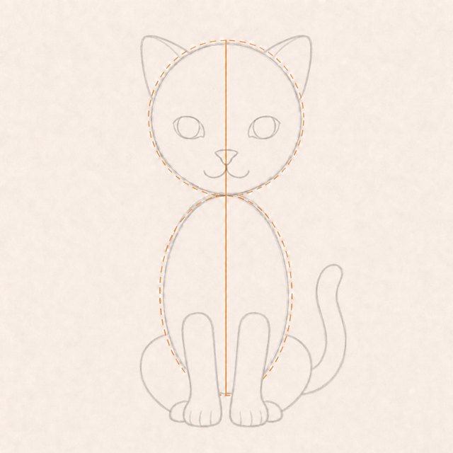 cat drawing at step 5