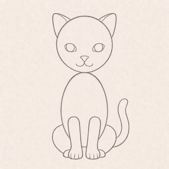 cat drawing at step 6