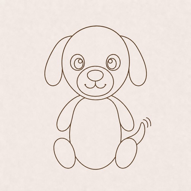 dog drawing at step 6