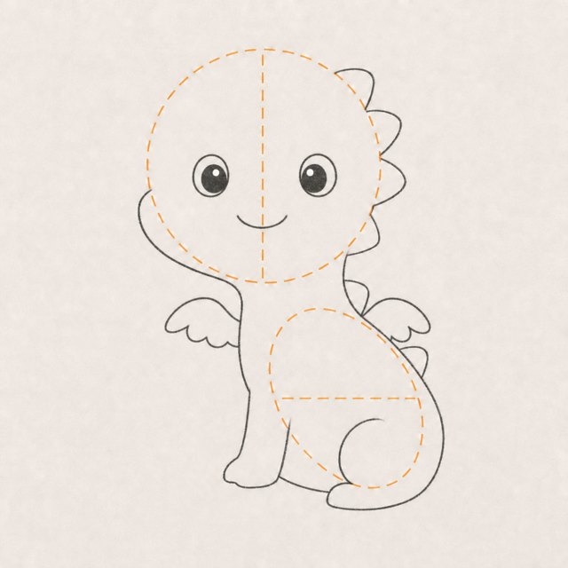 dragon drawing at step 4