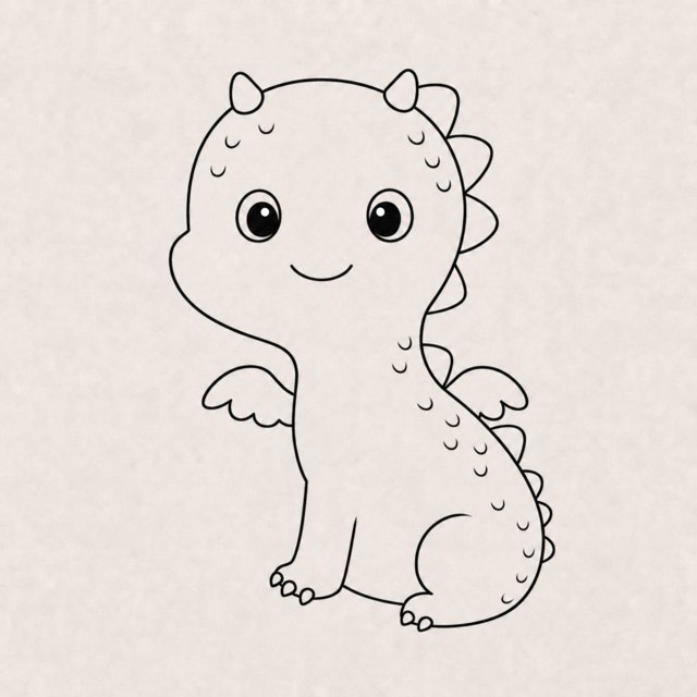 dragon drawing at step 6