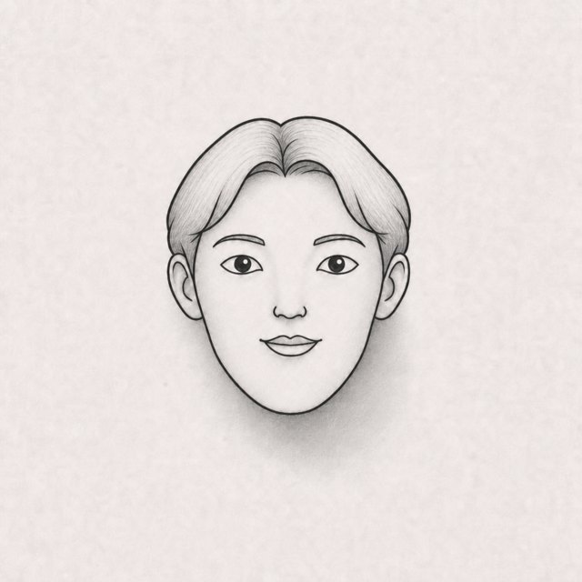 face drawing at step 8