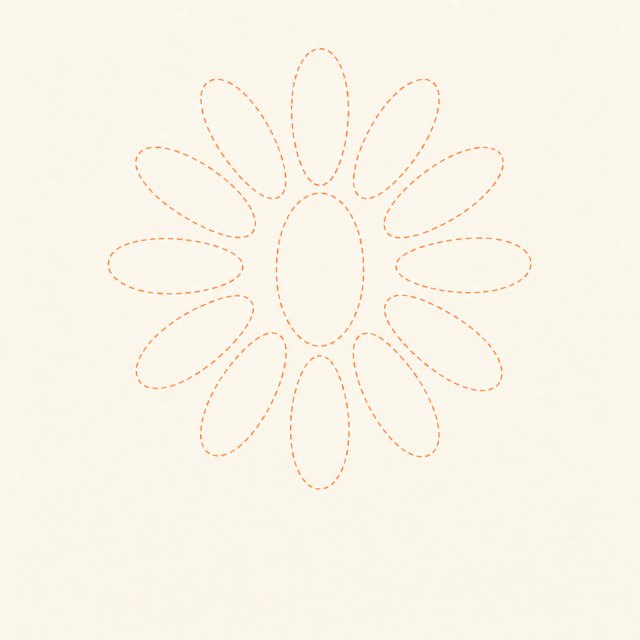 flower drawing at step 1