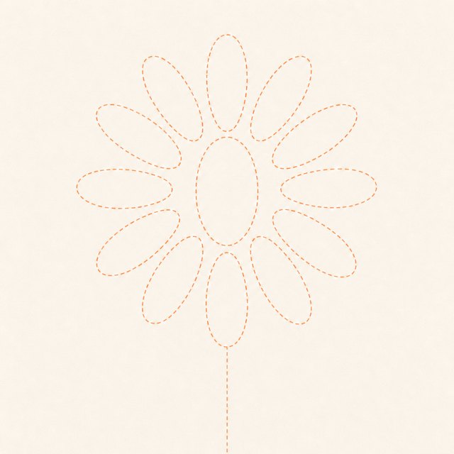flower drawing at step 2