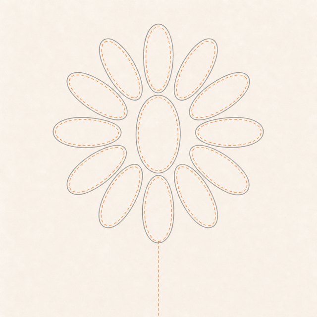 flower drawing at step 3