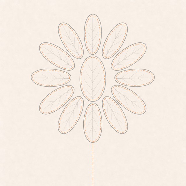 flower drawing at step 4