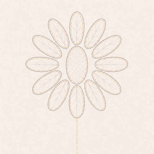 flower drawing at step 5