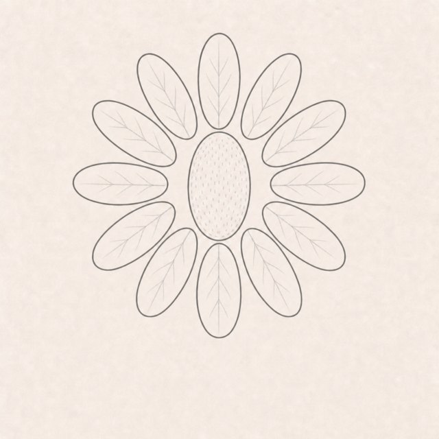 flower drawing at step 6