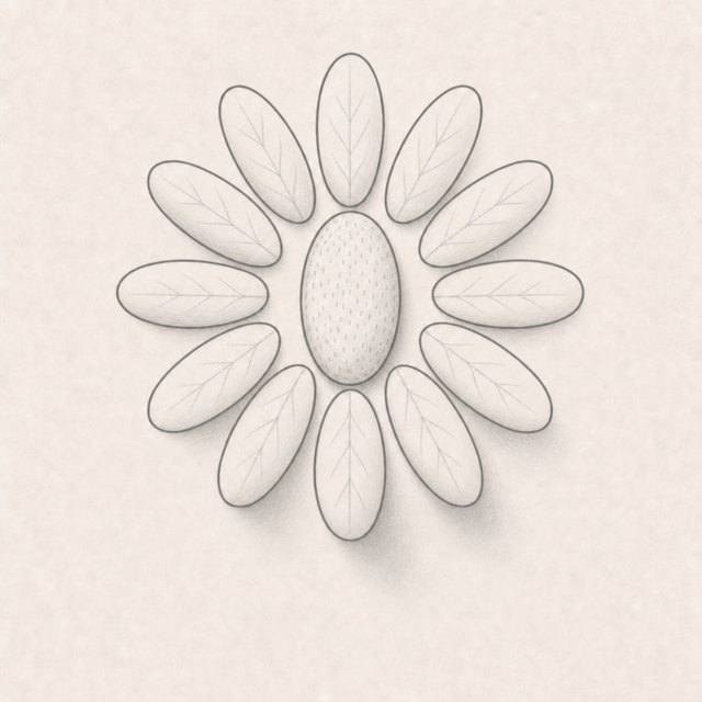 flower drawing at step 7
