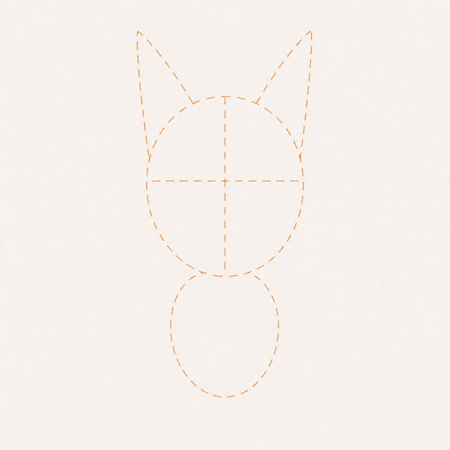 fox drawing at step 3