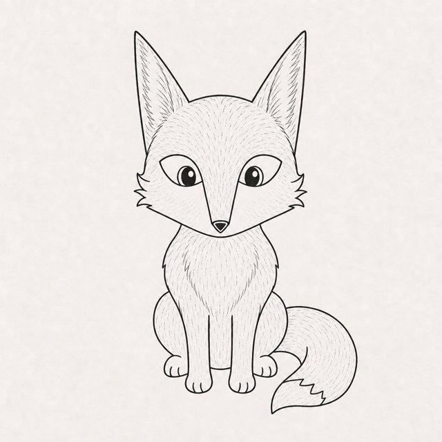 fox drawing at step 6