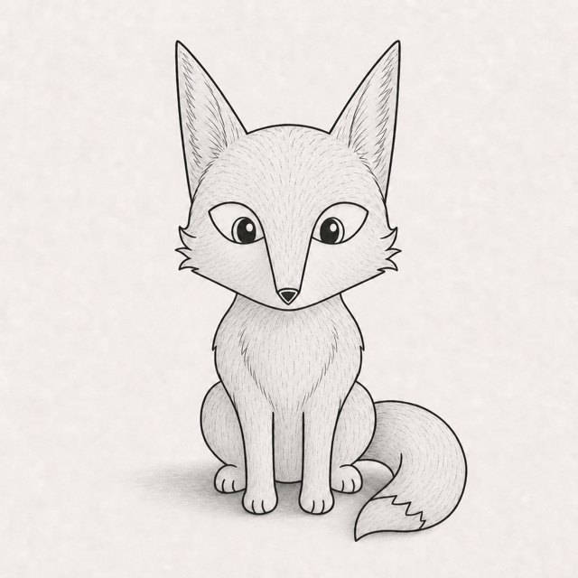 fox drawing at step 7