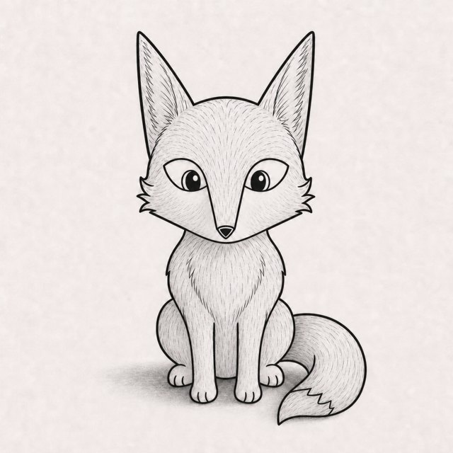 fox drawing at step 8