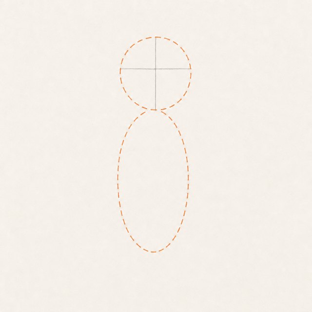 girl drawing at step 2