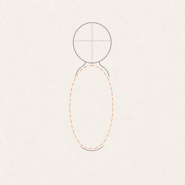 girl drawing at step 3