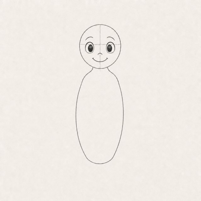 girl drawing at step 4