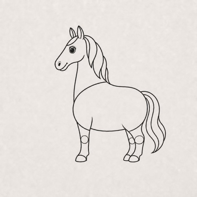 horse drawing at step 6
