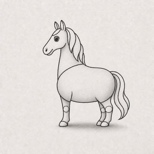 horse drawing at step 7