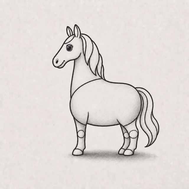 horse drawing at step 8