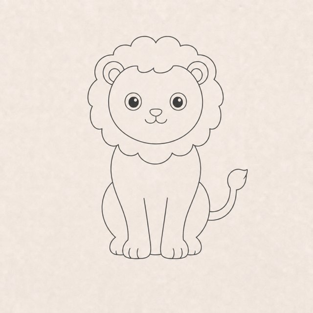 lion drawing at step 5