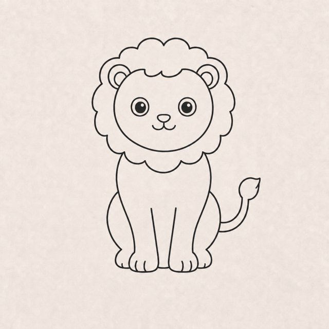 lion drawing at step 6