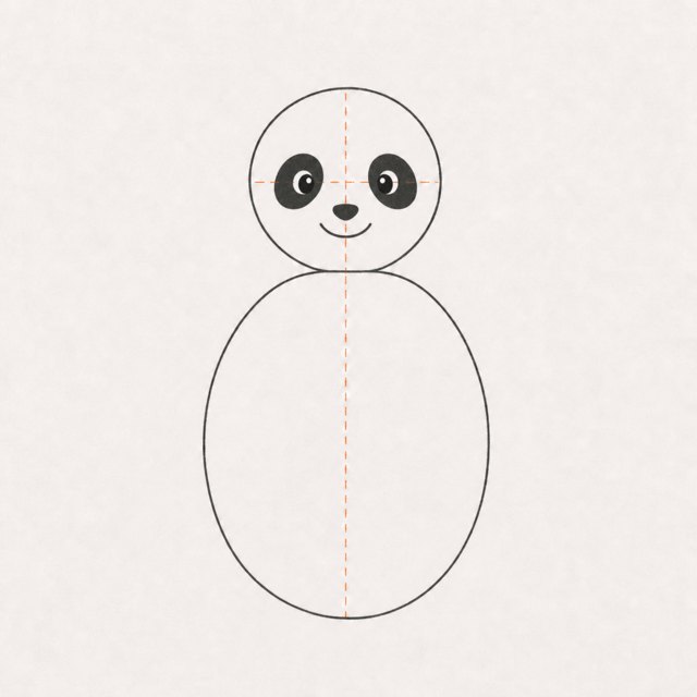 panda drawing at step 4