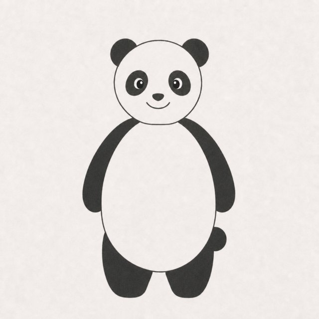 panda drawing at step 5