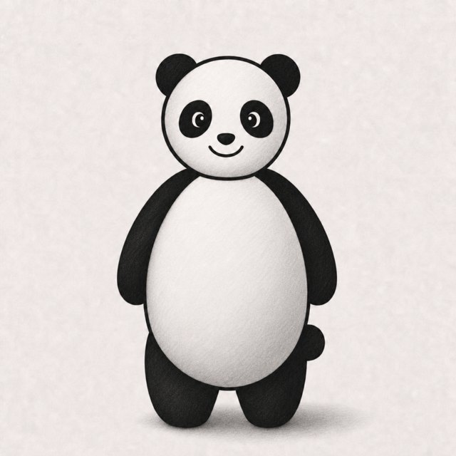 panda drawing at step 7