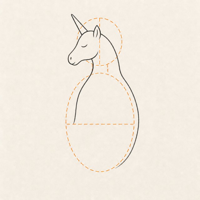 unicorn drawing at step 3