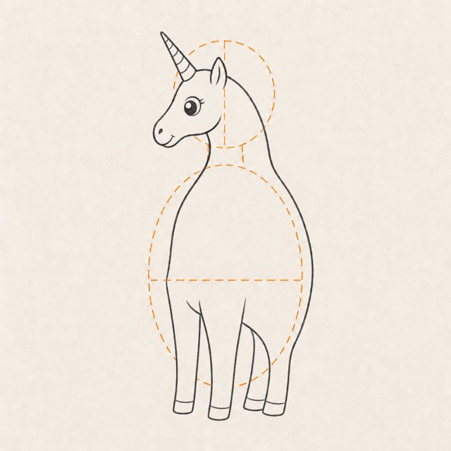 unicorn drawing at step 4