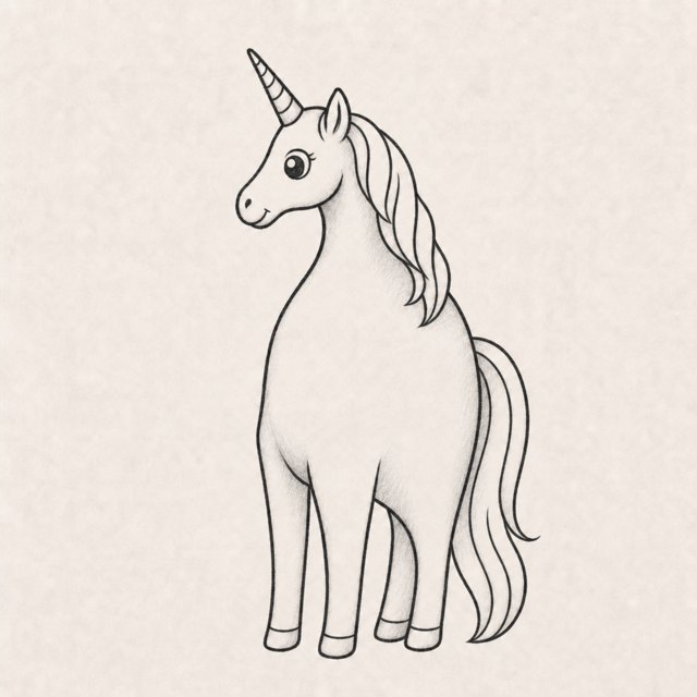 unicorn drawing at step 6