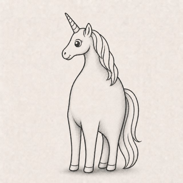 unicorn drawing at step 7
