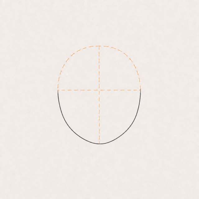 woman face drawing at step 3