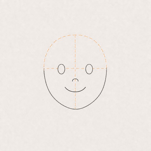 woman face drawing at step 4