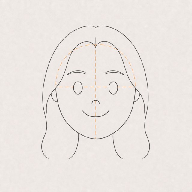 woman face drawing at step 5