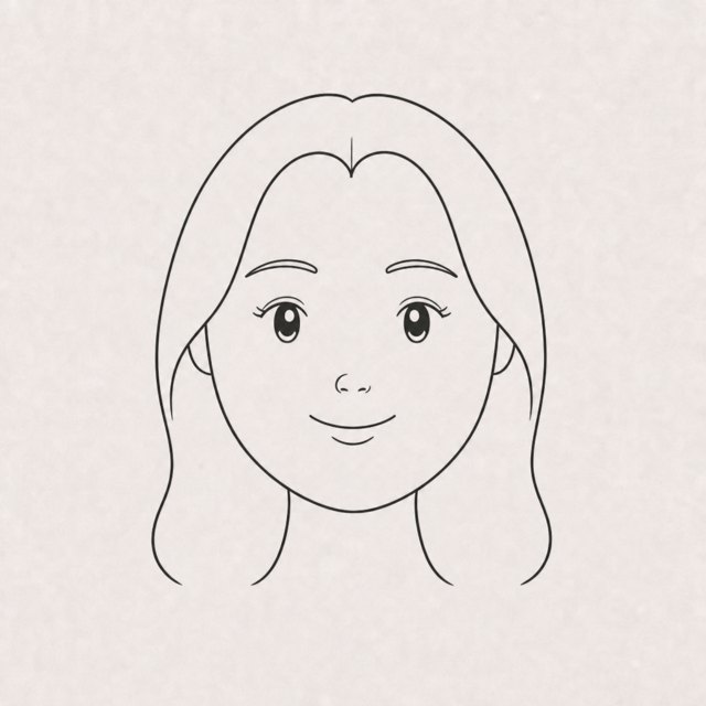 woman face drawing at step 6