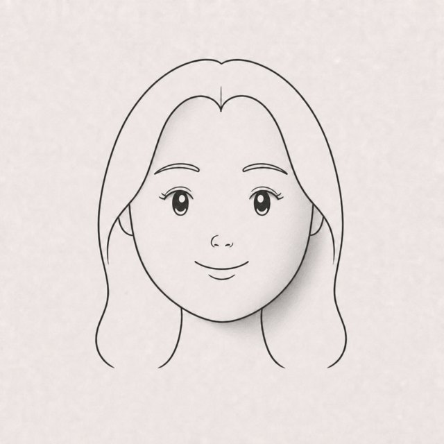 woman face drawing at step 7